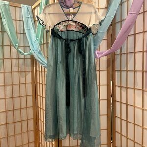 Chinese modernized hanfu hanyuansu lotus embroidery dress